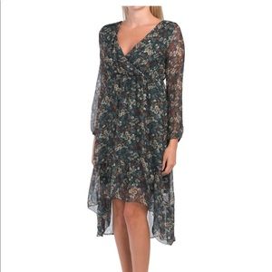 Floral high low midi dress